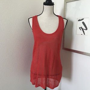 Apt. 9 Red Mesh Tank Top Cover Up Swimwear size M